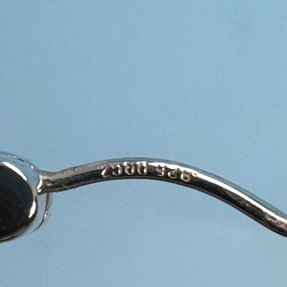 VTG Sterling Silver 925 Cubic Zirconia Channel Set Hoop Earrings Size 1'' Length - Picture 6 of 7